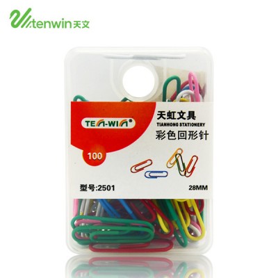 BSCI Best selling products Tenwin 2501metal 8*28mm colorful Mini paper clip